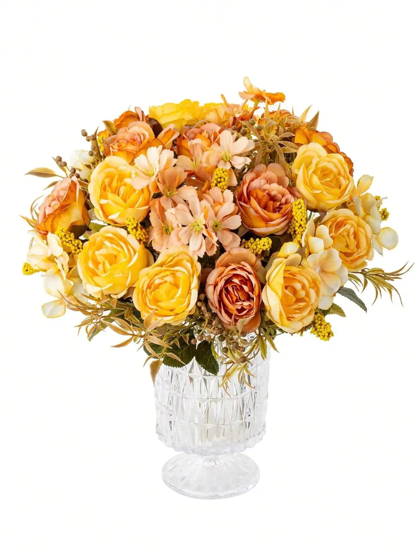 1 Bouquet Artificial Roses with Silk Balls – Wedding & Home Decor, Holiday Birthday Gift DIY