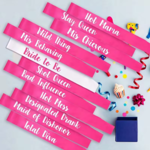 12 PCS Bride to Be Sash Set, Bachelorette Party Sashes for Bridal Shower Hen Night Decor