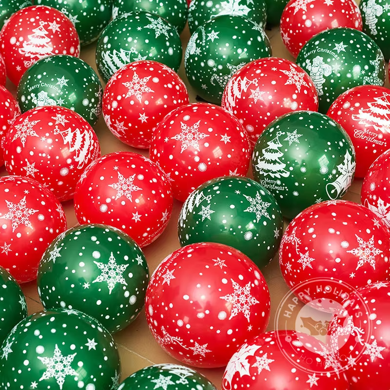 30Pcs Christmas Confetti Balloons Red Green Gold Xmas Party Decor - Image 8