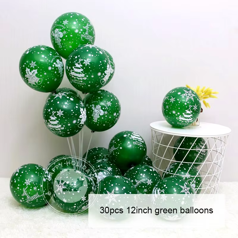 30Pcs Christmas Confetti Balloons Red Green Gold Xmas Party Decor - Image 6
