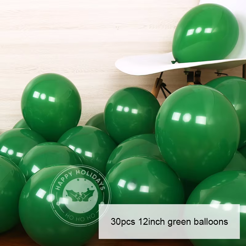 30Pcs Christmas Confetti Balloons Red Green Gold Xmas Party Decor - Image 4