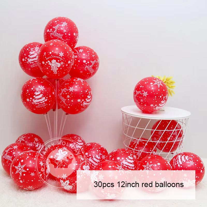 30Pcs Christmas Confetti Balloons Red Green Gold Xmas Party Decor - Image 2