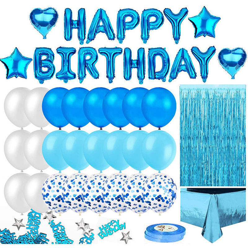 Rose Gold Birthday Party Balloon Kit, Happy Birthday Foil Balloons & Tinsel Curtain Decor - Image 2