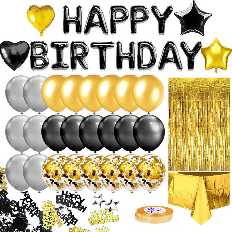 Rose Gold Birthday Party Balloon Kit, Happy Birthday Foil Balloons & Tinsel Curtain Decor - Image 3