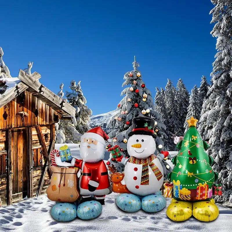 Christmas Foil Balloons Santa Snowman Elk Xmas Party Decor - Image 3