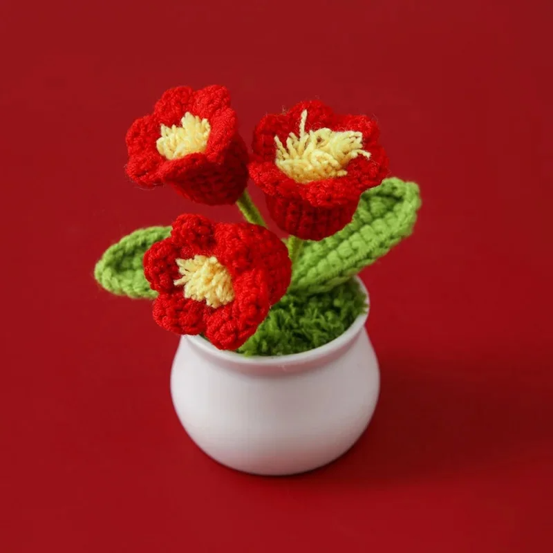 Crochet Lily of the Valley Bouquet – Handmade Knitted Flower in Pot, Home Decor Gift - Image 5
