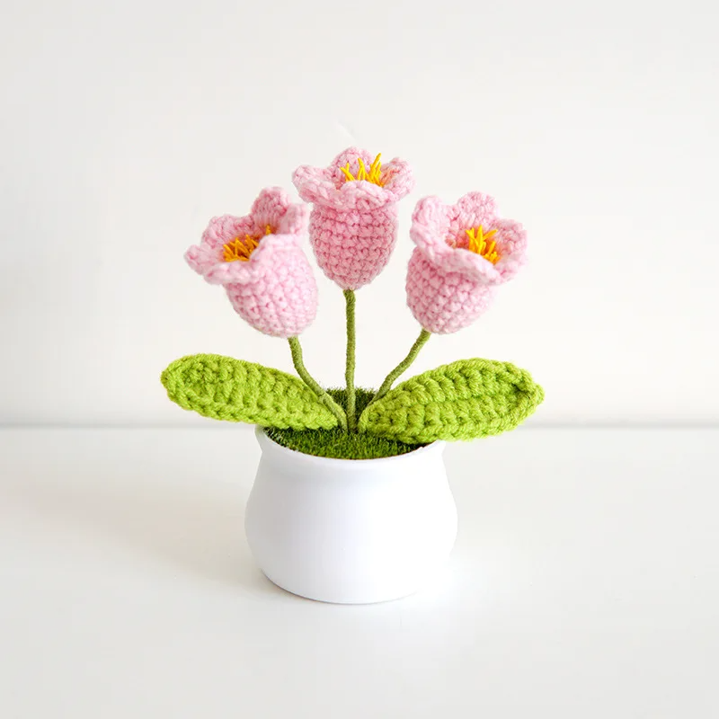 Crochet Lily of the Valley Bouquet – Handmade Knitted Flower in Pot, Home Decor Gift - Image 2