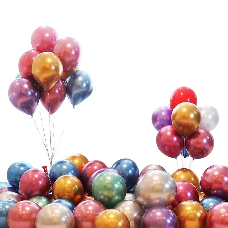 50Pcs 10 Inch Mixed‑Color Metallic Latex Balloons Set for Bachelorette Wedding Party - Image 7