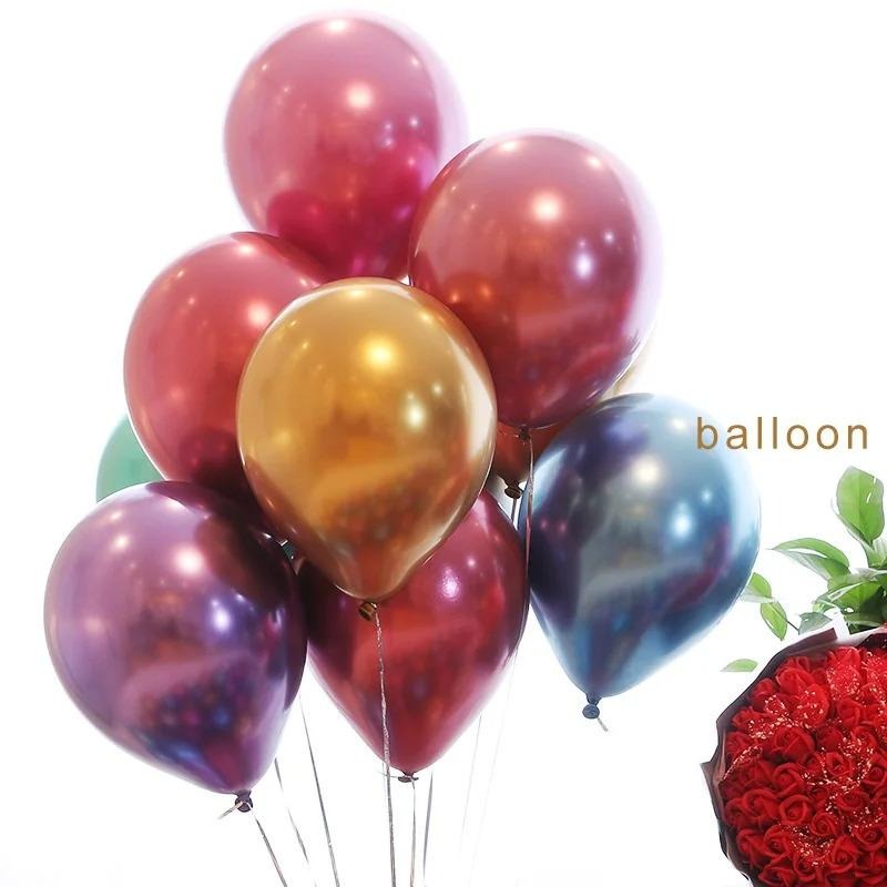 50Pcs 10 Inch Mixed‑Color Metallic Latex Balloons Set for Bachelorette Wedding Party - Image 5