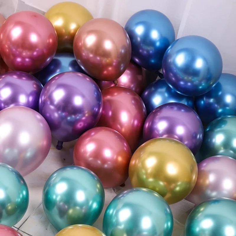 50Pcs 10 Inch Mixed‑Color Metallic Latex Balloons Set for Bachelorette Wedding Party - Image 4