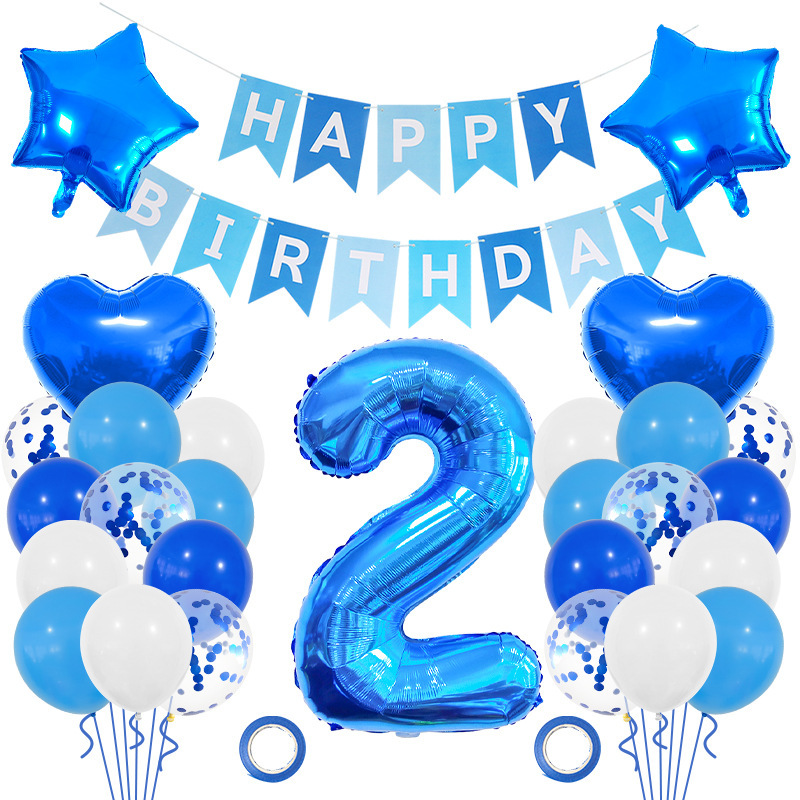 Blue Number Birthday Balloon Set for Boys Birthday Party Decorations - Image 9