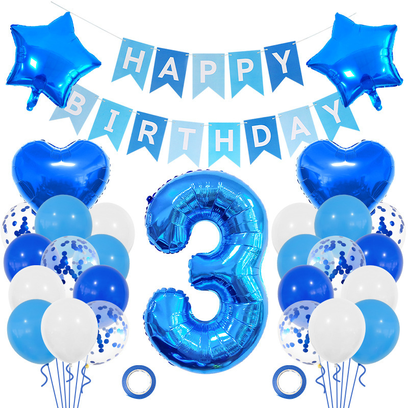 Blue Number Birthday Balloon Set for Boys Birthday Party Decorations - Image 8