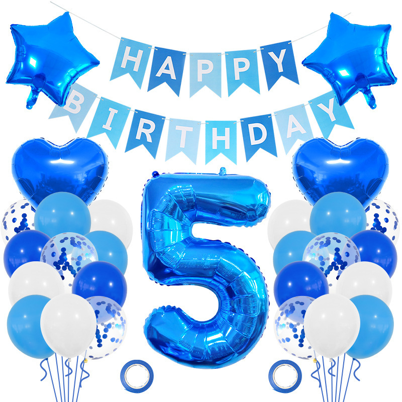 Blue Number Birthday Balloon Set for Boys Birthday Party Decorations - Image 6