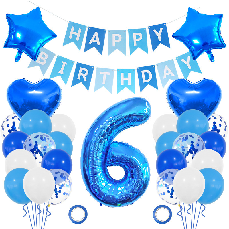 Blue Number Birthday Balloon Set for Boys Birthday Party Decorations - Image 5