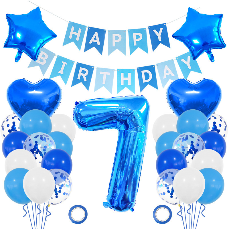Blue Number Birthday Balloon Set for Boys Birthday Party Decorations - Image 4
